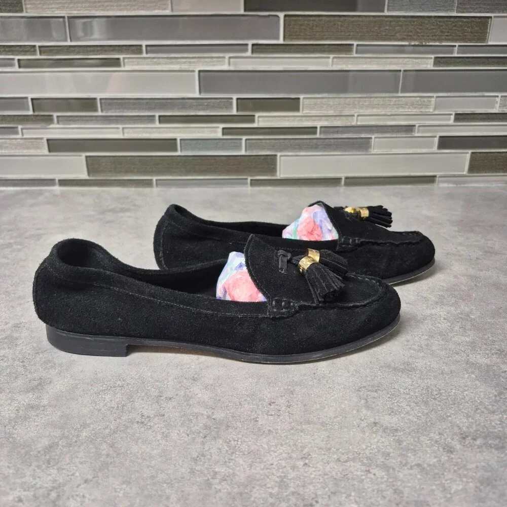 7 Michael Kors Black Suede Tassel Loafers - Picture 4 of 9